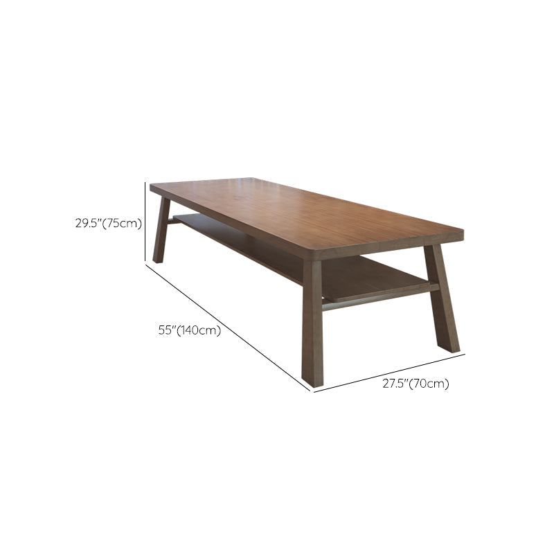 Rectangular Shaped Office Conference Table Wood Writing Desk in Brown Clearhalo 'furn' 'furn_office_desk' 'Furniture' 'Office Desks' 'Office Furniture' 'office_desk' 6892647