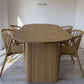 Oval Shaped Office Conference Table Wood Writing Desks in Natural