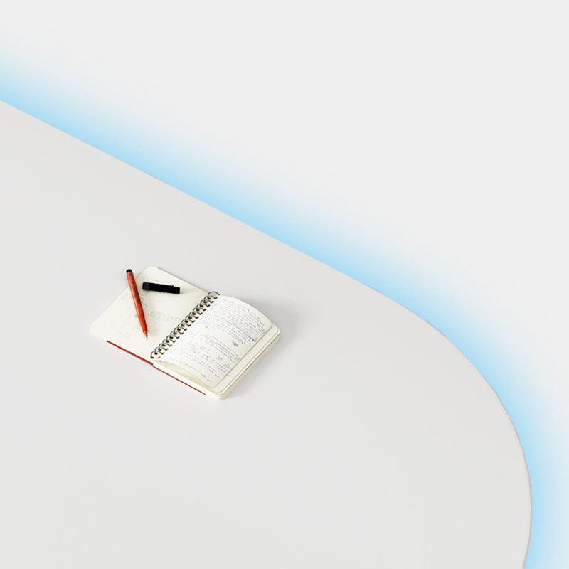 Contemporary Wooden Writing Desk White Oval Office Desk for Office Clearhalo 'furn' 'furn_office_desk' 'Furniture' 'Office Desks' 'Office Furniture' 'office_desk' 6892810