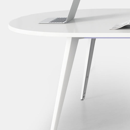 Contemporary Wooden Writing Desk White Oval Office Desk for Office Clearhalo 'furn' 'furn_office_desk' 'Furniture' 'Office Desks' 'Office Furniture' 'office_desk' 6892813