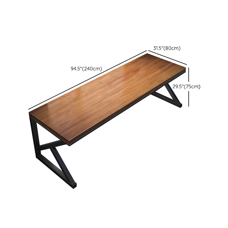 Bureau de bureau rectangulaire en bois massif de 29,53 pouces de haut bureau