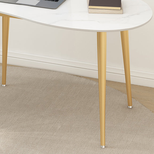 Irregular Shaped Office Conference Table Stone Writing Desk in White Clearhalo 'furn' 'furn_office_desk' 'Furniture' 'Office Desks' 'Office Furniture' 'office_desk' 6892967