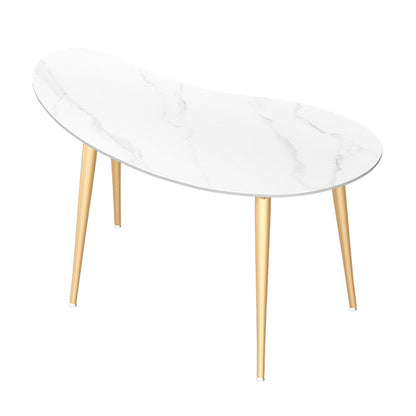 Irregular Shaped Office Conference Table Stone Writing Desk in White Right Clearhalo 'furn' 'furn_office_desk' 'Furniture' 'Office Desks' 'Office Furniture' 'office_desk' 6892969