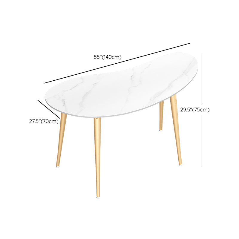 Irregular Shaped Office Conference Table Stone Writing Desk in White Clearhalo 'furn' 'furn_office_desk' 'Furniture' 'Office Desks' 'Office Furniture' 'office_desk' 6892972