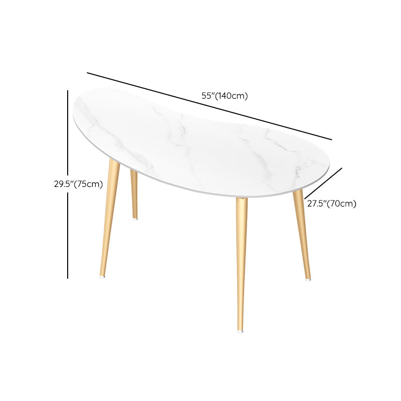 Irregular Shaped Office Conference Table Stone Writing Desk in White Clearhalo 'furn' 'furn_office_desk' 'Furniture' 'Office Desks' 'Office Furniture' 'office_desk' 6892973