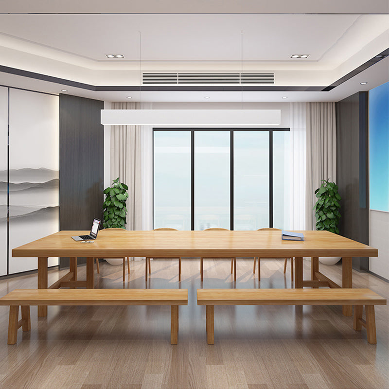 Contemporary Writing Desk Solid Wood Rectangular Office Desk , 29.53" Tall Clearhalo 'furn' 'furn_office_desk' 'Furniture' 'Office Desks' 'Office Furniture' 'office_desk' 6892981