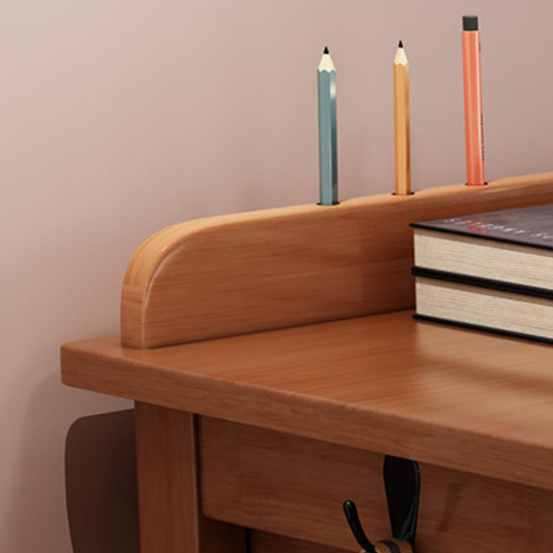 2 laden schrijven bureau rechthoekig gevormde kantoorbureau in wit/natuurlijk/bruin