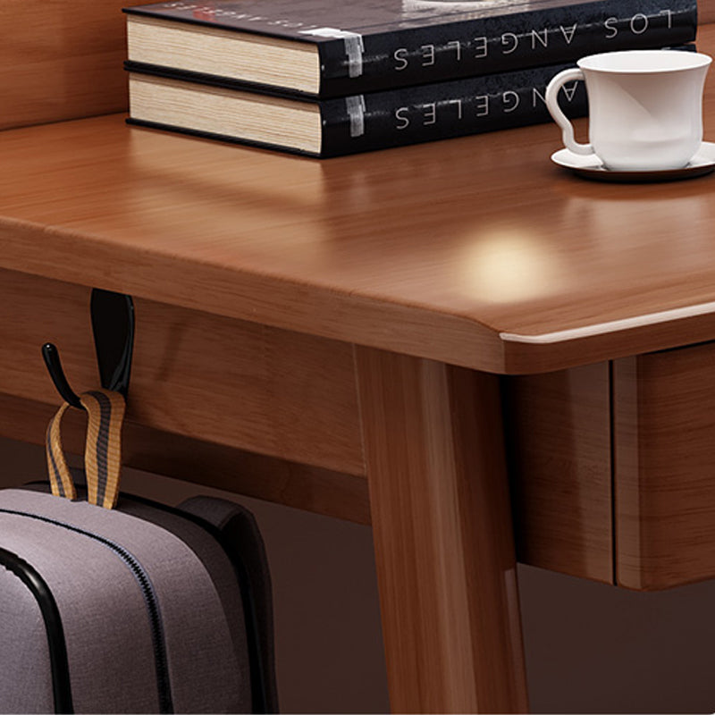 2 laden schrijven bureau rechthoekig gevormde kantoorbureau in wit/natuurlijk/bruin