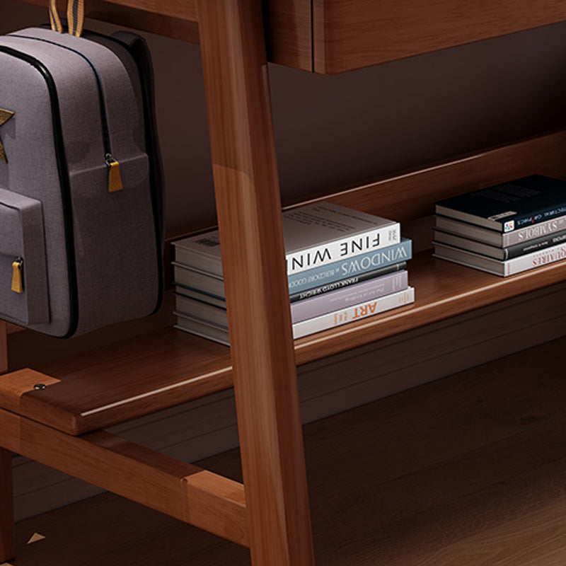 2 laden schrijven bureau rechthoekig gevormde kantoorbureau in wit/natuurlijk/bruin