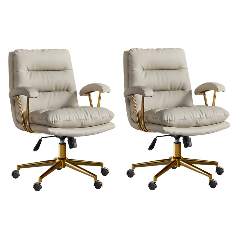 Adjustable Seat Height Office Chair Modern Mid-Back Arm Chair with Wheels Grey 2 Piece Set Clearhalo 'furn' 'furn_office_chair' 'Furniture' 'Office Chairs' 'Office Furniture' 'office_chair' 6894149