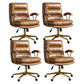 Adjustable Seat Height Office Chair Modern Mid-Back Arm Chair with Wheels Brown 4 Piece Set Clearhalo 'furn' 'furn_office_chair' 'Furniture' 'Office Chairs' 'Office Furniture' 'office_chair' 6894160