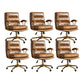 Adjustable Seat Height Office Chair Modern Mid-Back Arm Chair with Wheels Brown 6 Piece Set Clearhalo 'furn' 'furn_office_chair' 'Furniture' 'Office Chairs' 'Office Furniture' 'office_chair' 6894163