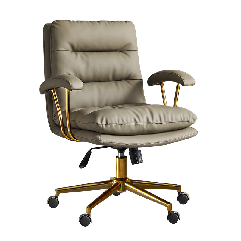 Adjustable Seat Height Office Chair Modern Mid-Back Arm Chair with Wheels Green 1 Piece Clearhalo 'furn' 'furn_office_chair' 'Furniture' 'Office Chairs' 'Office Furniture' 'office_chair' 6894166