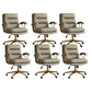 Adjustable Seat Height Office Chair Modern Mid-Back Arm Chair with Wheels Green 6 Piece Set Clearhalo 'furn' 'furn_office_chair' 'Furniture' 'Office Chairs' 'Office Furniture' 'office_chair' 6894169