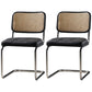 Contemporary Office Chair No Wheels Low Back Desk Chair without Arm Black 2 Piece Set Clearhalo 'furn' 'furn_office_chair' 'Furniture' 'Office Chairs' 'Office Furniture' 'office_chair' 6894175