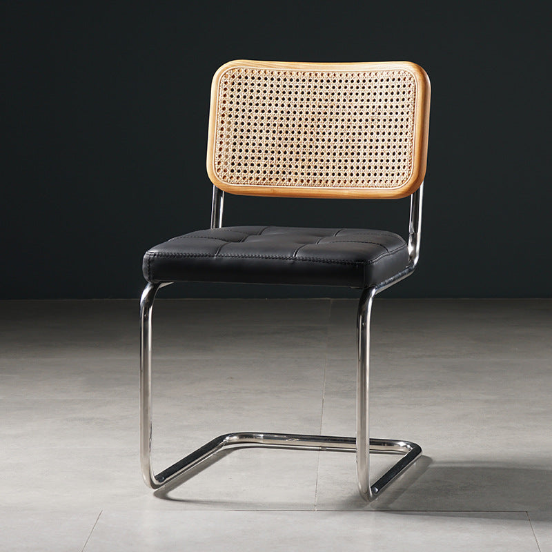 Contemporary Office Chair No Wheels Low Back Desk Chair without Arm Brown-Black 1 Piece Clearhalo 'furn' 'furn_office_chair' 'Furniture' 'Office Chairs' 'Office Furniture' 'office_chair' 6894191