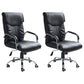 Adjustable Seat Height Office Chair Modern High Back Fixed Arm Chair with Wheels Black 2 Piece Set Clearhalo 'furn' 'furn_office_chair' 'Furniture' 'Office Chairs' 'Office Furniture' 'office_chair' 6894226