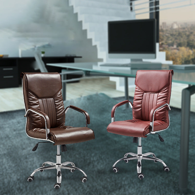 Adjustable Seat Height Office Chair Modern High Back Fixed Arm Chair with Wheels Clearhalo 'furn' 'furn_office_chair' 'Furniture' 'Office Chairs' 'Office Furniture' 'office_chair' 6894231