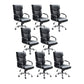 Adjustable Seat Height Office Chair Modern High Back Fixed Arm Chair with Wheels Black 8 Piece Set Clearhalo 'furn' 'furn_office_chair' 'Furniture' 'Office Chairs' 'Office Furniture' 'office_chair' 6894232