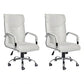 Adjustable Seat Height Office Chair Modern High Back Fixed Arm Chair with Wheels White 2 Piece Set Clearhalo 'furn' 'furn_office_chair' 'Furniture' 'Office Chairs' 'Office Furniture' 'office_chair' 6894233