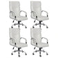 Adjustable Seat Height Office Chair Modern High Back Fixed Arm Chair with Wheels White 4 Piece Set Clearhalo 'furn' 'furn_office_chair' 'Furniture' 'Office Chairs' 'Office Furniture' 'office_chair' 6894236
