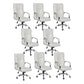 Adjustable Seat Height Office Chair Modern High Back Fixed Arm Chair with Wheels White 8 Piece Set Clearhalo 'furn' 'furn_office_chair' 'Furniture' 'Office Chairs' 'Office Furniture' 'office_chair' 6894239