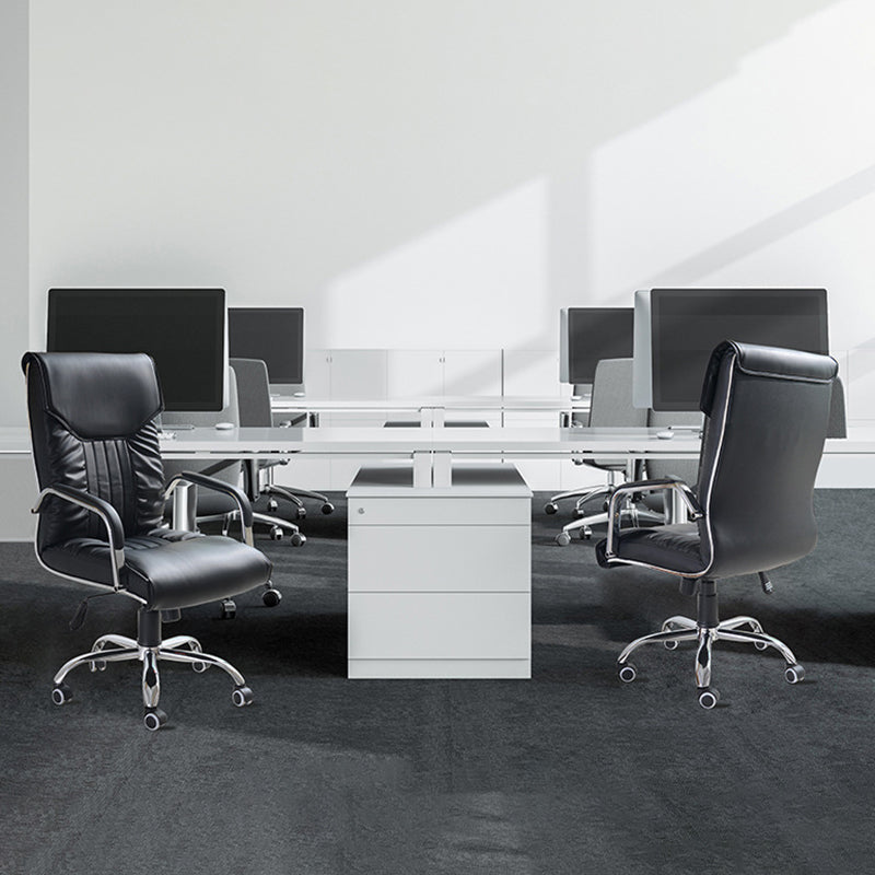 Adjustable Seat Height Office Chair Modern High Back Fixed Arm Chair with Wheels Clearhalo 'furn' 'furn_office_chair' 'Furniture' 'Office Chairs' 'Office Furniture' 'office_chair' 6894243