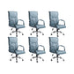 Adjustable Seat Height Office Chair Modern High Back Fixed Arm Chair with Wheels Blue 6 Piece Set Clearhalo 'furn' 'furn_office_chair' 'Furniture' 'Office Chairs' 'Office Furniture' 'office_chair' 6894245