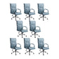 Adjustable Seat Height Office Chair Modern High Back Fixed Arm Chair with Wheels Blue 8 Piece Set Clearhalo 'furn' 'furn_office_chair' 'Furniture' 'Office Chairs' 'Office Furniture' 'office_chair' 6894246