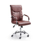 Adjustable Seat Height Office Chair Modern High Back Fixed Arm Chair with Wheels Red Brown 1 Piece Clearhalo 'furn' 'furn_office_chair' 'Furniture' 'Office Chairs' 'Office Furniture' 'office_chair' 6894247