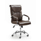 Adjustable Seat Height Office Chair Modern High Back Fixed Arm Chair with Wheels Brown 1 Piece Clearhalo 'furn' 'furn_office_chair' 'Furniture' 'Office Chairs' 'Office Furniture' 'office_chair' 6894252