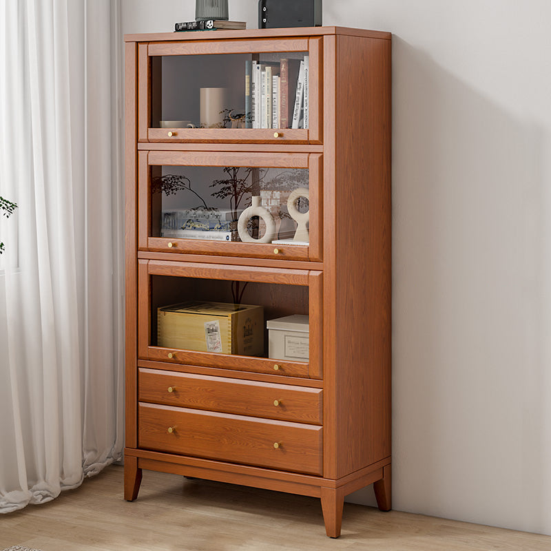 Moderne houten boekenkast drijvende deuren omvatten boekenplank met planken