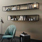 Closed Back Wall Mounted Bookshelf Metal Shelves Included Bookcase in Black