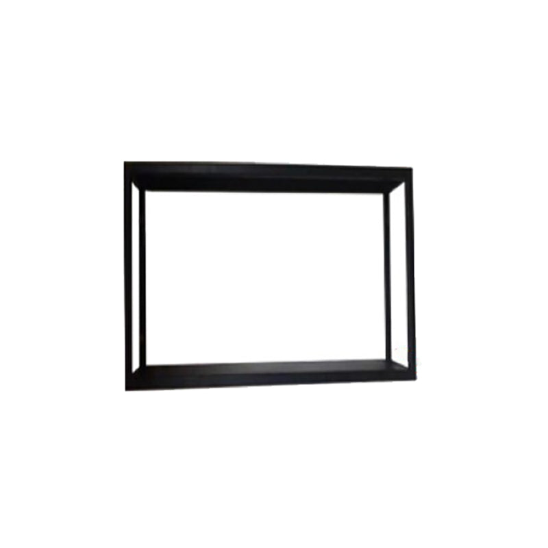 Closed Back Wall Mounted Bookshelf Metal Shelves Included Bookcase in Black