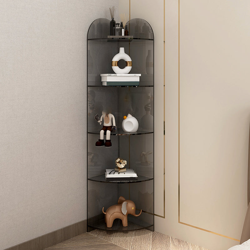 Modern Style Closed Back Bookshelf Corner Acrylic Bookcase with Triangle Shelves Clearhalo 'Bookcases' 'furn' 'furn_bookcases' 'Furniture' 'Office Furniture' 6894394