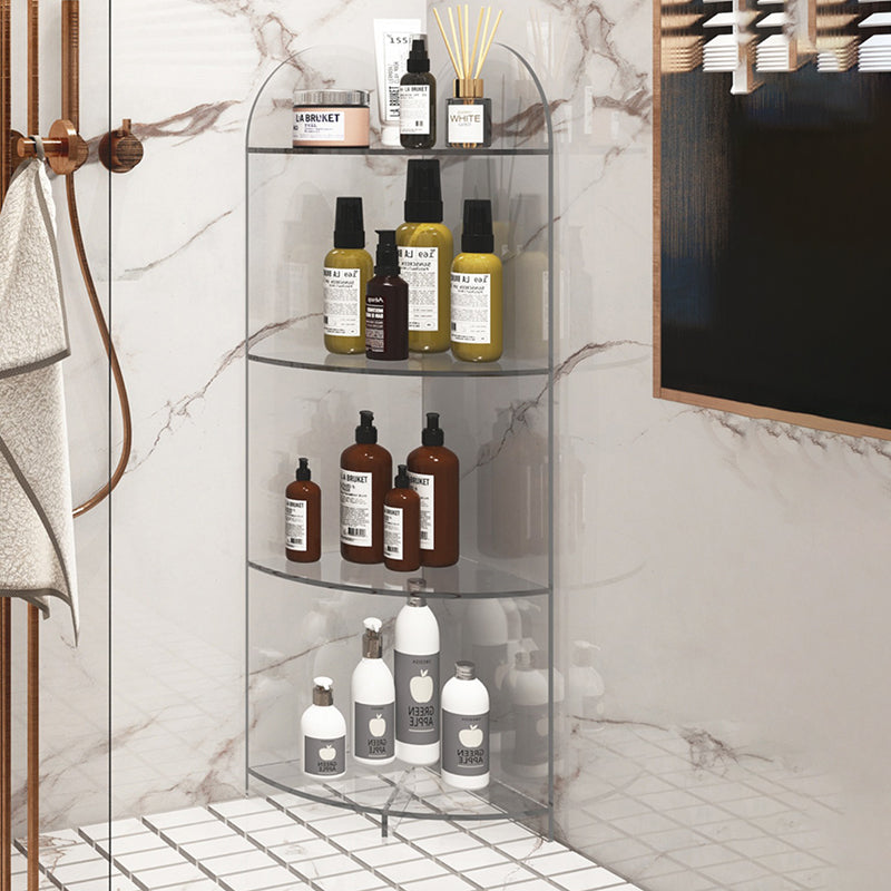 Modern Style Closed Back Bookshelf Corner Acrylic Bookcase with Triangle Shelves Clearhalo 'Bookcases' 'furn' 'furn_bookcases' 'Furniture' 'Office Furniture' 6894406