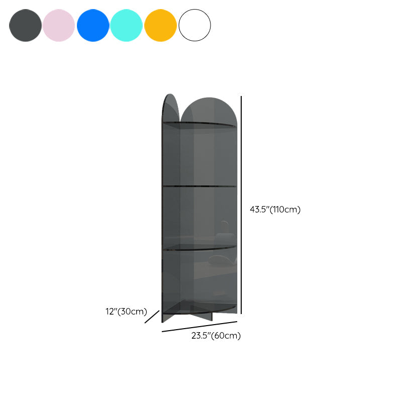 Modern Style Closed Back Bookshelf Corner Acrylic Bookcase with Triangle Shelves Clearhalo 'Bookcases' 'furn' 'furn_bookcases' 'Furniture' 'Office Furniture' 6894414