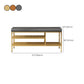 Metal Cushioned Bench Modern Seating Bench with Shelves for Entryway Clearhalo 'Benches' 'Chairs & Seating' 'furn' 'furn_benches' 'Furniture' 'Living Room Furniture' 6894476
