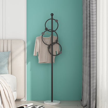 Creative Coat Rack Gorgeous Multi Coat Hooks Metal Coat Rack with Marble Bottom 11.8"L x 11.8"W x 68.9"H Black