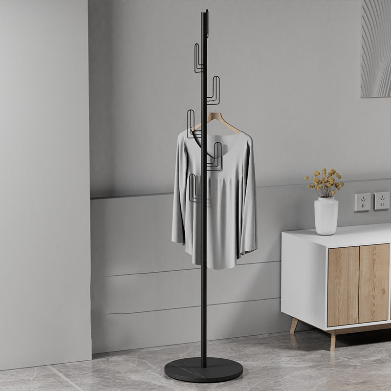 Luxurious Free Standing Coat Rack Metal Coat Hanger for Living Room Black Clearhalo 'Entry & Mudroom Furniture' 'furn' 'furn_hall_tree_coat_racks' 'Furniture' 'Hall Trees & Coat Racks' 'hall_tree_coat_racks' 6895285