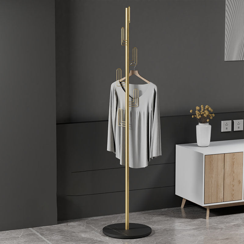 Luxurious Free Standing Coat Rack Metal Coat Hanger for Living Room Gold-Black Clearhalo 'Entry & Mudroom Furniture' 'furn' 'furn_hall_tree_coat_racks' 'Furniture' 'Hall Trees & Coat Racks' 'hall_tree_coat_racks' 6895289