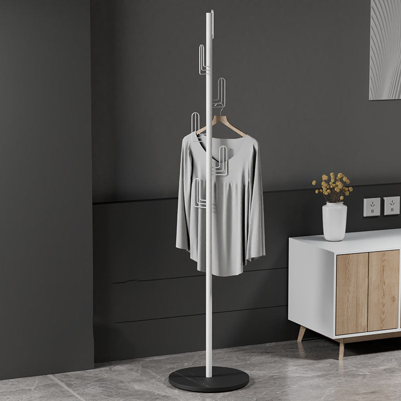 Luxurious Free Standing Coat Rack Metal Coat Hanger for Living Room White-Black Clearhalo 'Entry & Mudroom Furniture' 'furn' 'furn_hall_tree_coat_racks' 'Furniture' 'Hall Trees & Coat Racks' 'hall_tree_coat_racks' 6895291