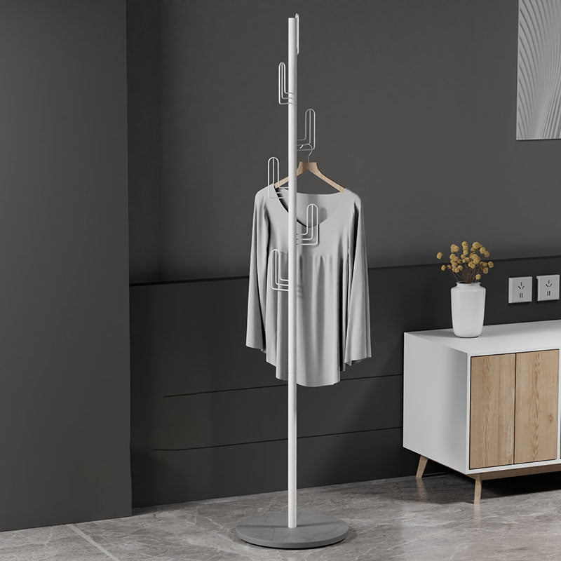 Luxurious Free Standing Coat Rack Metal Coat Hanger for Living Room White-Gray Clearhalo 'Entry & Mudroom Furniture' 'furn' 'furn_hall_tree_coat_racks' 'Furniture' 'Hall Trees & Coat Racks' 'hall_tree_coat_racks' 6895299