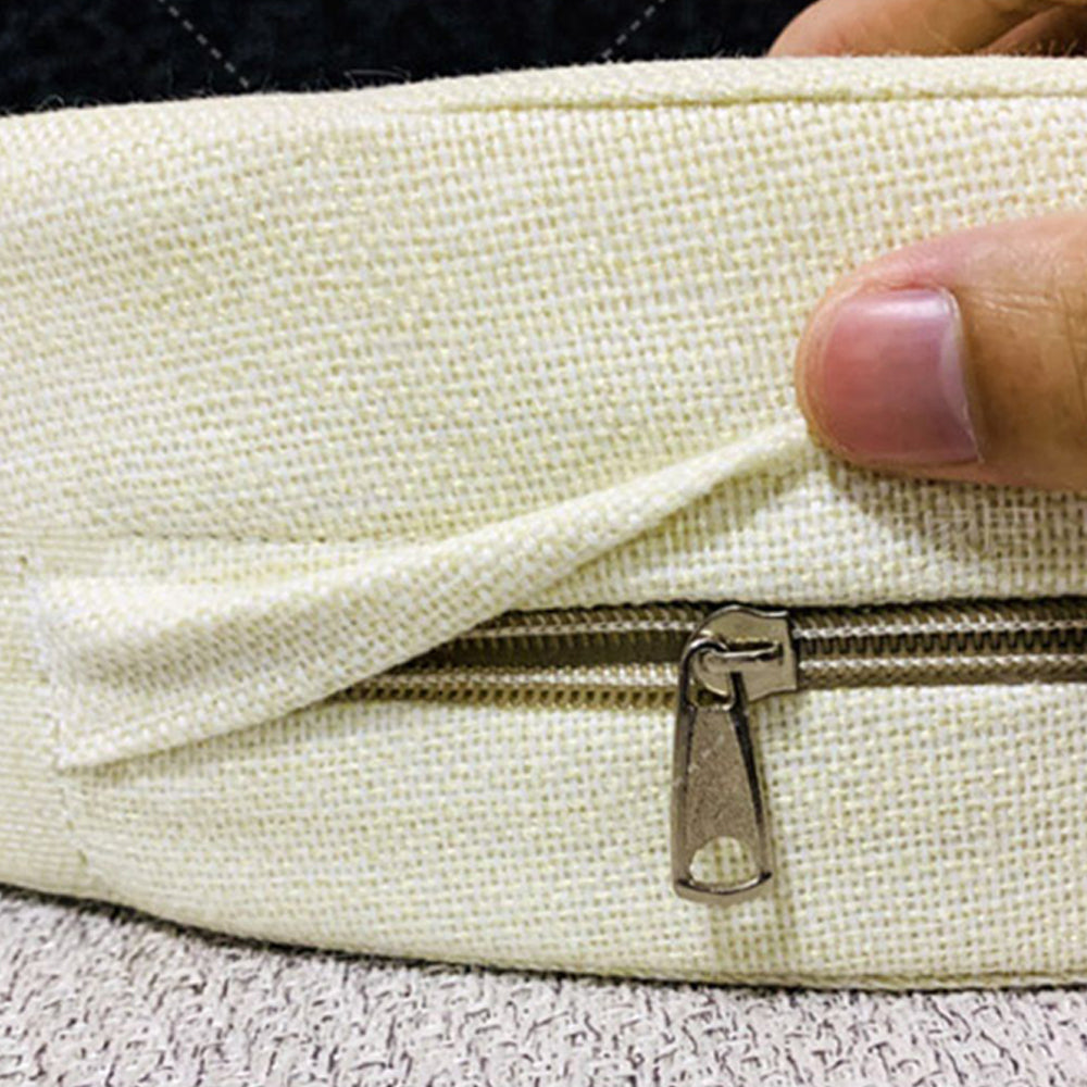 Modern Pouf Ottoman Cotton Upholstered Flower Printed Round Ottoman Clearhalo 'furn' 'furn_ottomans_poufs' 'Furniture' 'Living Room Furniture' 'Ottomans & Poufs' 'ottomans_poufs' 6895316