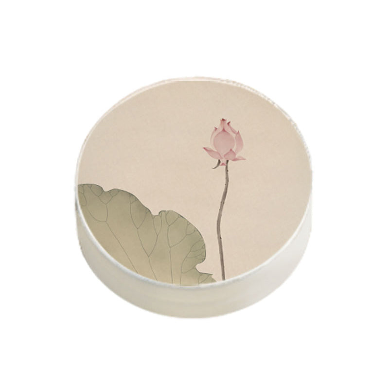 Modern Pouf Ottoman Cotton Upholstered Flower Printed Round Ottoman Off-White 1 Piece Clearhalo 'furn' 'furn_ottomans_poufs' 'Furniture' 'Living Room Furniture' 'Ottomans & Poufs' 'ottomans_poufs' 6895331