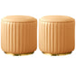 Modern Round Pouf Stain Resistant Velvet Pouf for Living Room Beige 2 Piece Set Clearhalo 'furn' 'furn_ottomans_poufs' 'Furniture' 'Living Room Furniture' 'Ottomans & Poufs' 'ottomans_poufs' 6895341