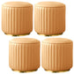 Modern Round Pouf Stain Resistant Velvet Pouf for Living Room Beige 4 Piece Set Clearhalo 'furn' 'furn_ottomans_poufs' 'Furniture' 'Living Room Furniture' 'Ottomans & Poufs' 'ottomans_poufs' 6895343
