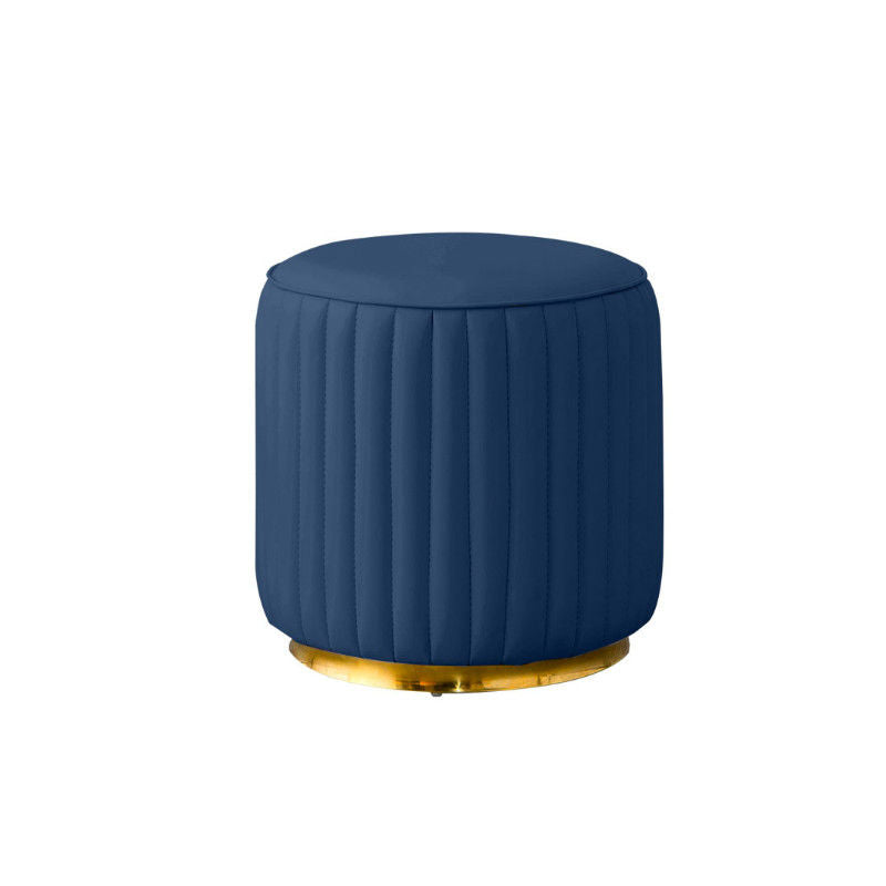Modern Round Pouf Stain Resistant Velvet Pouf for Living Room Dark Blue 1 Piece Clearhalo 'furn' 'furn_ottomans_poufs' 'Furniture' 'Living Room Furniture' 'Ottomans & Poufs' 'ottomans_poufs' 6895345