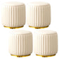 Modern Round Pouf Stain Resistant Velvet Pouf for Living Room Off-White 4 Piece Set Clearhalo 'furn' 'furn_ottomans_poufs' 'Furniture' 'Living Room Furniture' 'Ottomans & Poufs' 'ottomans_poufs' 6895353