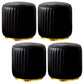 Modern Round Pouf Stain Resistant Velvet Pouf for Living Room Black 4 Piece Set Clearhalo 'furn' 'furn_ottomans_poufs' 'Furniture' 'Living Room Furniture' 'Ottomans & Poufs' 'ottomans_poufs' 6895356